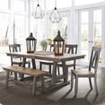 thumbnail image 2 of Lindsey Farm Light Gray 6 Piece Trestle Table Set, 2 of 13