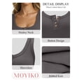 thumbnail image 4 of MOYIKO Women's Sleeveless Henley Tank Tops Ribbed V Neck Button Down T Shirts Summer Slim Fit Tee Tops, 4 of 7