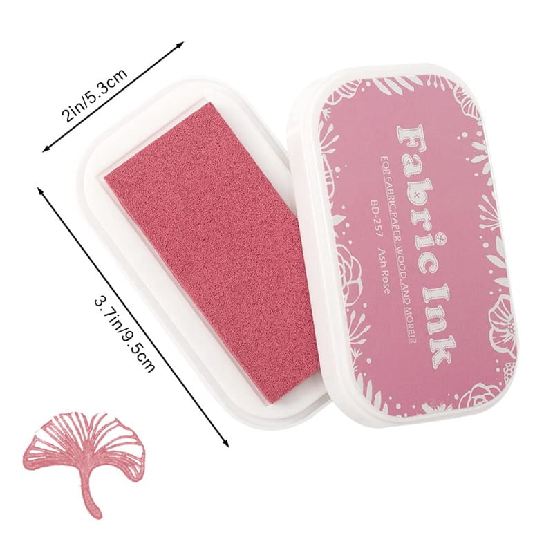 2PC Fabric Ink Pads for Rubber Stamps, Washable Craft Ink Pads for Card Making Scrapbooking, Permanent Ink Pads for Wood, Paper, 3.7 x 2.1 Inch