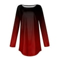 thumbnail image 4 of ATOYSOY Womens Blouses Dressy Trendy Long Sleeve Loose Blouse Round Neck Pullover Floral Tunics Tops Crew Neck Sweatshirts Red XXL, 4 of 5