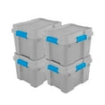 thumbnail image 1 of Sterilite Conteneur de Rangement en Plastique de 20 Gallons, Gris/bleu, (4 Pack), 1 of 10