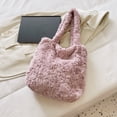 thumbnail image 3 of husxh Soft Plush Solid Portable Travel Purse Women Shoulder Handbags Retro Autumn Winter Clutch Handbag for Ladies Girl Gift, 3 of 9