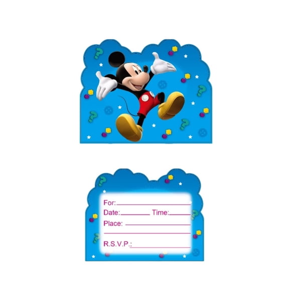 30 Pcs Mickey Minnie Anime Cartoon Birthday Party Invitations, Fill-in Kids Birthday Invite Cards for Boys Girls