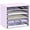 Purple, variant on Wood Desk Organizer, 5 Tier Paper File Organizer for Desk, Wooden Desktop Organizer, Paper Letter Literature Mail Sorter, for Office School & Home Organization, White