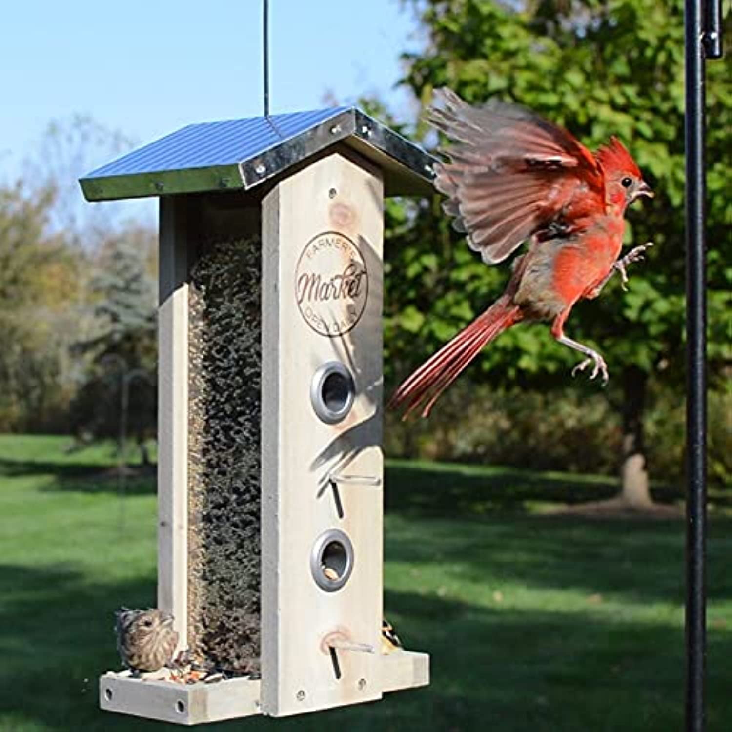 Natures Way Bird Products WWGF1 1.5 qt. Galvanized Weathered Vertical Feeder - 14 x 7 x 8.25 in.
