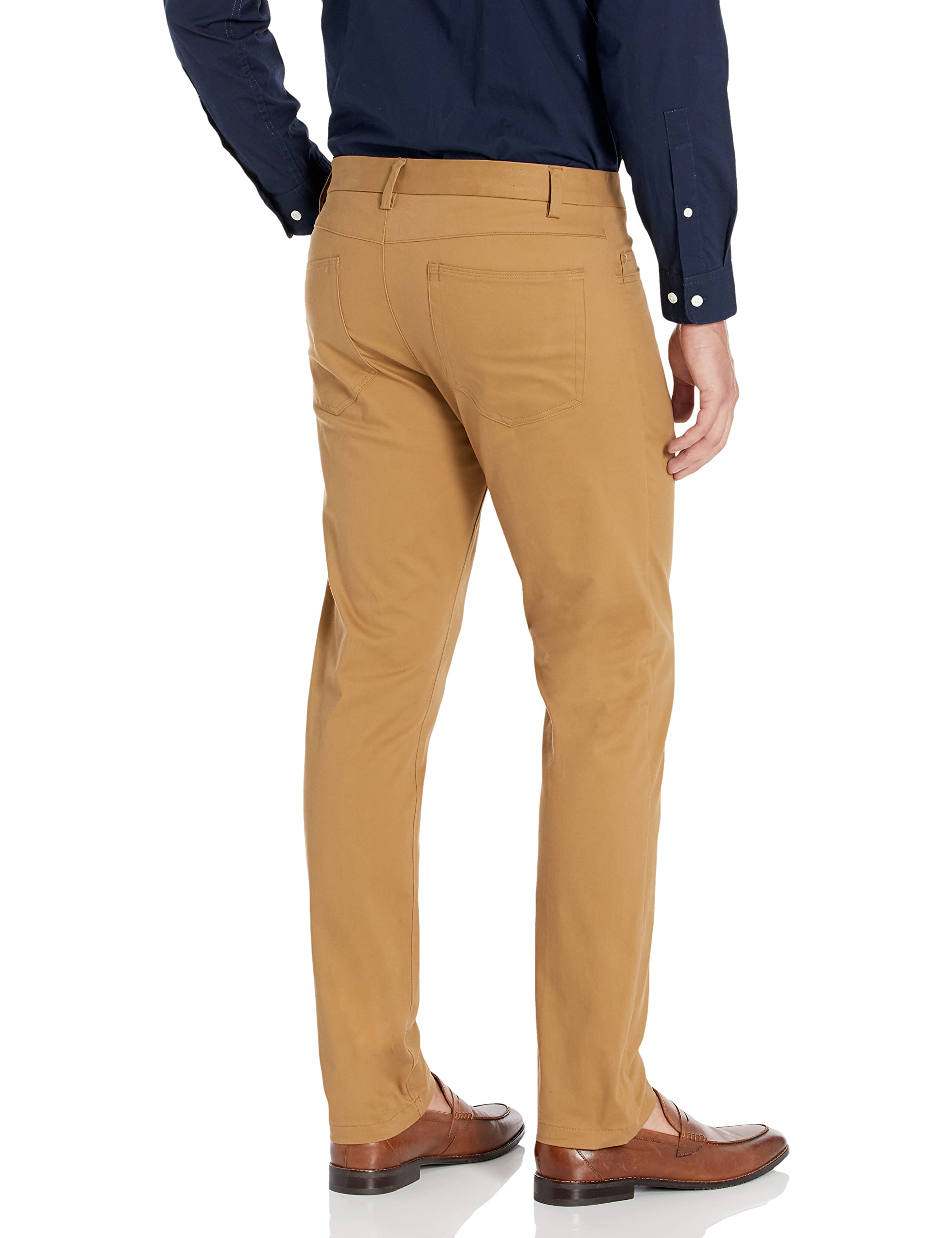 Van Heusen Men's Slim Fit Flex Super Soft Tech Pant, Cognac, 34W x 32L