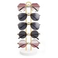 thumbnail image 1 of Organizador de gafas de sol Mono con marco de metal con base de madera, color dorado, 1 of 7