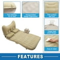 thumbnail image 3 of Unique Bargains 1 Set Car Air Mattress Sleeping Mat 72.83"x32.68"x5.91" Back Seat Bed with Pillows for Car SUV Beige, 3 of 6