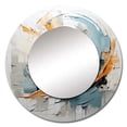 thumbnail image 2 of Designart "Whispering Flow" Abstract Spirals Rund Mirror For Wall Decor - Large Yellow Round Print Mirror - Round Modern Mirror 23" x 23" Inch - Wall Mounted Round Large Mirror, 2 of 5