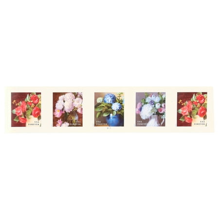 Flowers from the Garden Strip of 100 USPS Forever First Class Postage Stamps Celebrate Wedding Beauty (100 Stamps)