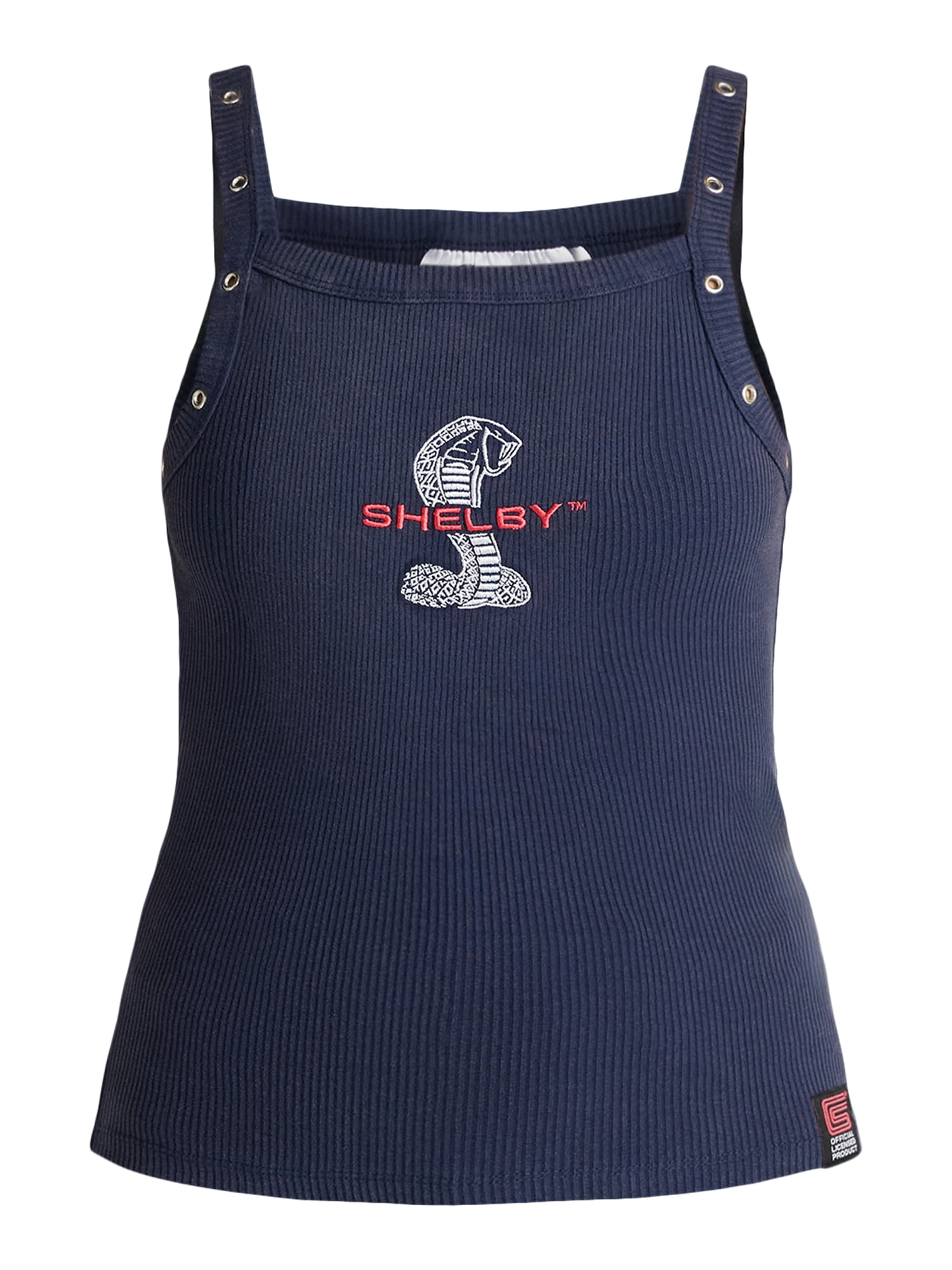 Shelby Mustang Women's Graphic Tank Top with Snap Accents, Sizes XXS-XXL