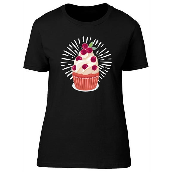 Cute Delicious Cupcake T-Shirt Women -Image by Shutterstock, Female Medium