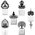 thumbnail image 1 of 6Pcs Light Switch Plate Stickers Mindful Spiritual Design Lotus Flowers Switch Stickers for Light Switch Wall Outlets Bedroom Living Room Laptop Computer 7 x 7 Inches, 1 of 7