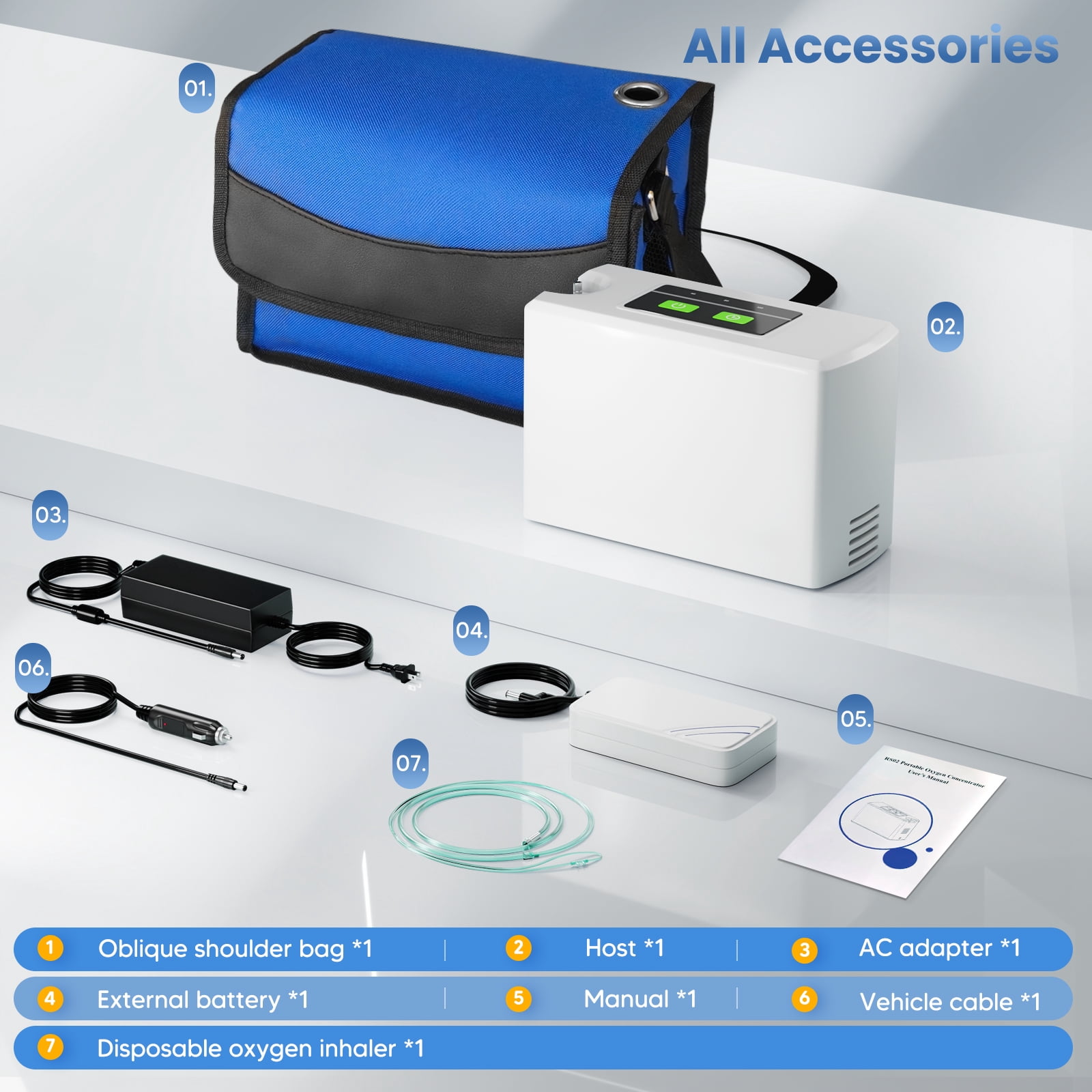 MINI ~ 3LOxygen&generator Tube &filters 𝗐𝗂th Accessories-(4Hrs) Quiet(All-Age Use) Concentrator de oxigeno for Travel use,3.3𝑙𝑏𝑠