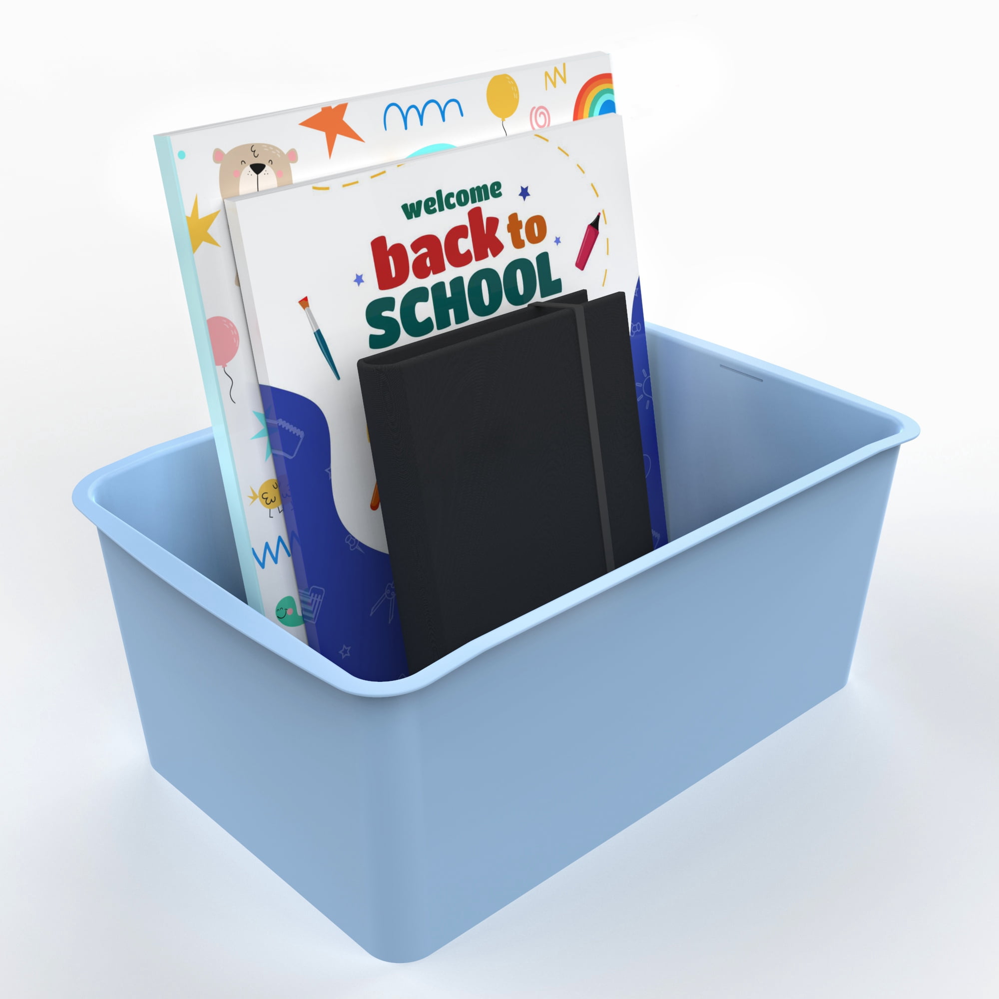 Pen+Gear Victory Blue Plastic Cubby Bin, 12.27 x 7.96 x 5.12 in