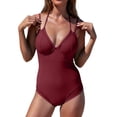 thumbnail image 2 of Xdegoge One Piece Swimsuit Women Push-Up Underwire Halter Neck Mesh Cut-out Bathing Suits Full Coverage Tummy Control Swimwear Summer Resort Vacation, 2 of 9