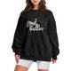 thumbnail image 3 of Gibobby Sudadera mujer Sudadera de manga larga con estampado gráfico de letras y cuello redondo para mujer(Negro,G), 3 of 4