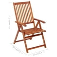 thumbnail image 2 of vidaXL Outdoor Recliner Chairs Patio Chair with Cushions Solid Wood Acacia, 2 of 10