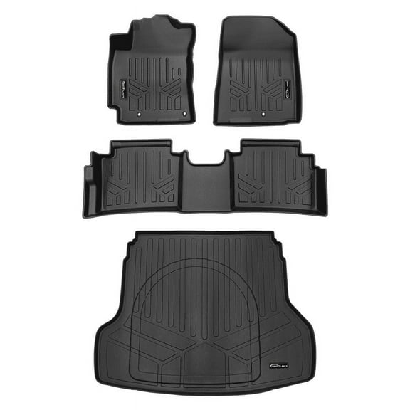 SMARTLINER All Weather Protection Custom Fit Black 2 Row Floor Mats and Cargo Liner Set Behind the 2nd Row Compatible With 2019-2024 Kia Forte (Fits Cargo with 60/40 Folding Seats)