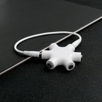 MLINS 5-Way Snowflake Headphone Splitter 1 to 5 Audio Jack Adapter 3.5mm Plug for Multiple Devices White