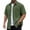 Army Green, variant on WIZUTIZ Men's Retro Solid-Color Corduroy Lapel Short-Sleeved Shirt Button Down Overshirt Loose Stylish Solid Color Shirt