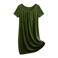thumbnail image 2 of Sleep Wear Dress for Women New Summer Round Neck Nightgown for Women Loose Fits Pleated Short Sleeve Nightdress Soft Comfy Home Sleepdress, 2 of 9
