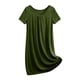 thumbnail image 1 of TaTaai Women's Summer Casual Fashion Solid Crew Neck Short Sleeve Mini Nightgown Soft Comfortable Short Dress Gift, 1 of 9