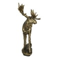 thumbnail image 6 of Realistic Large Bull Moose Statue In Gold Patina 11" W Rustic Elk Deer Accent, 6 of 9