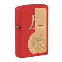 Zippo Year of the Tiger Design Red Matte Pocket Lighter