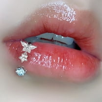 Mictong stainless steel lip ring, perforated nose ring earrings, personalized cool punk butterfly zircon horseshoe ring, lip nail nose ring perforation, 1 piece