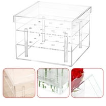 FONWILYO 1Pcs Clear Acrylic Flower Box for Dried Flower Display Case Square Design 20x20cm