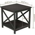thumbnail image 6 of End Table, 24 Inch End Table with 2-Tier Storage Shelf, Side Table for Living Room, Wood Nightstand for Bedroom, Office, Painted Surface, Black, 6 of 18