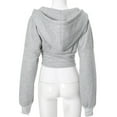 thumbnail image 6 of Cropped Corset Zipper Hoodie (M, White), 6 of 9