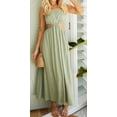 thumbnail image 3 of chouyatou Women's Sexy Spaghetti Strap Cutout Ruffle Maxi Dress High Waist Club Party Flowy Dress, 3 of 5