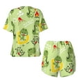 thumbnail image 5 of Naloa Cute Dinosaurs Cartoon Women's Short-Sleeved Pajama Set, Loungewear, Summer pajamas, Breathable Cozy - X-Large, 5 of 9