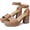 Taupe, variant on Womens Pearlyn Platform Sandal Taupe Leather 8.5W