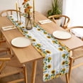 thumbnail image 3 of Table Runner 72 Inches Long for Kitchen Dining, Sunflowers Dresser Scarf Farmhouse, Dining Table Decorations for Wedding/Parties, Floral Green Leaves Bees Watercolor Wooden 16 x 72 In, 3 of 8