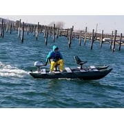 Sea Eagle 375fc FoldCat 1-2-Persons Inflatable Fishing Pontoon Boat, Lightweight & Portable, w/2 Green Swivel Seats, Pedestal, Oar Set, Scotty Rod Holders, Boat Bag, Pump- Deluxe Package