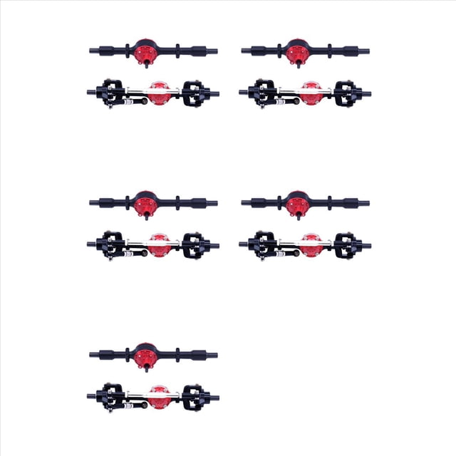 5X Eje Delantero y Trasero de Metal para C14 C24 C34 C44 B14 B24 1/16 RC Car Upgrades Parts Accessories,Negro