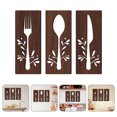 thumbnail image 3 of 1 Set Wooden Fork Spoon Cutter Sign Wall Decor Cutout Wall Decor for Home Dining Room Restaurant, 3 of 6