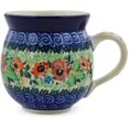 thumbnail image 3 of Polish Pottery Bubble Mug 12oz Polmedia September Meadow Theme UNIKAT Hand Painted in Boleslawiec, Poland + Certificate of Authenticity, 3 of 6