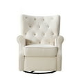 thumbnail image 5 of Second Story Home Alice Upholstered Wingback Swivel Tufted Recliner- Cream, 5 of 10