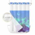 thumbnail image 2 of Starry Sky Ombre Mountains No Hook Shower Curtain Waterproof, Bathroom Curtains with Snap in Liners and See Through Top Window, Fantasy Blue Purple Ombre Hotel Style Bathtub Curtains Shower 72"Wx96"L, 2 of 8