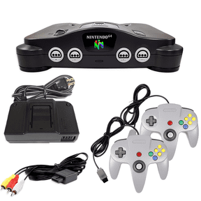 Restored Nintendo 64 N64 Game System with 2 Retrofam N64 Controllers, 256 KB Data Storage, Nintendo Platform