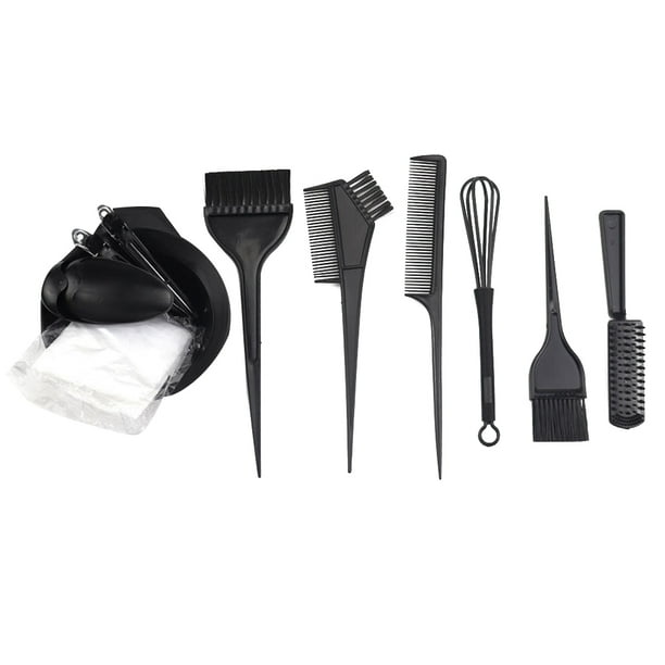 Kit de 12 herramientas para teñir el cabello, kit de peluquería, set de teñido para peluquería, accesorios para teñir el cabello en salón de belleza (negro)