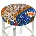 thumbnail image 3 of KLL Colorful Dot Art Fish Round Bar Chair Cushion Cover 14 inch ,Bar Stool Protector with Elastic, Soft Washable, 3 of 6