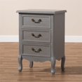 thumbnail image 4 of Baxton Studio Table de Bout Capucine en Bois Gris avec 3 Tiroirs, 4 of 9