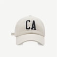thumbnail image 3 of Gorra para el sol de béisbol de algodón con letras de CA para mujer, sombrero con Cierre trasero, ajustable, informal, para ir de compras, gorros de Hip Hop, 2023, 3 of 4