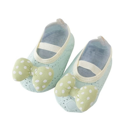 

Tsseiatte Baby Sock Shoes Toddler Walking Shoes Infant Bowknot Eyelet Non-Slip Slippers Girls Slip On Sneakers