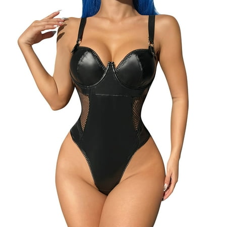 

Plus Size Lingerie For Women Lace Hollow Out Mesh Lingerie Set Pajamas Lace Bodysuit For Women